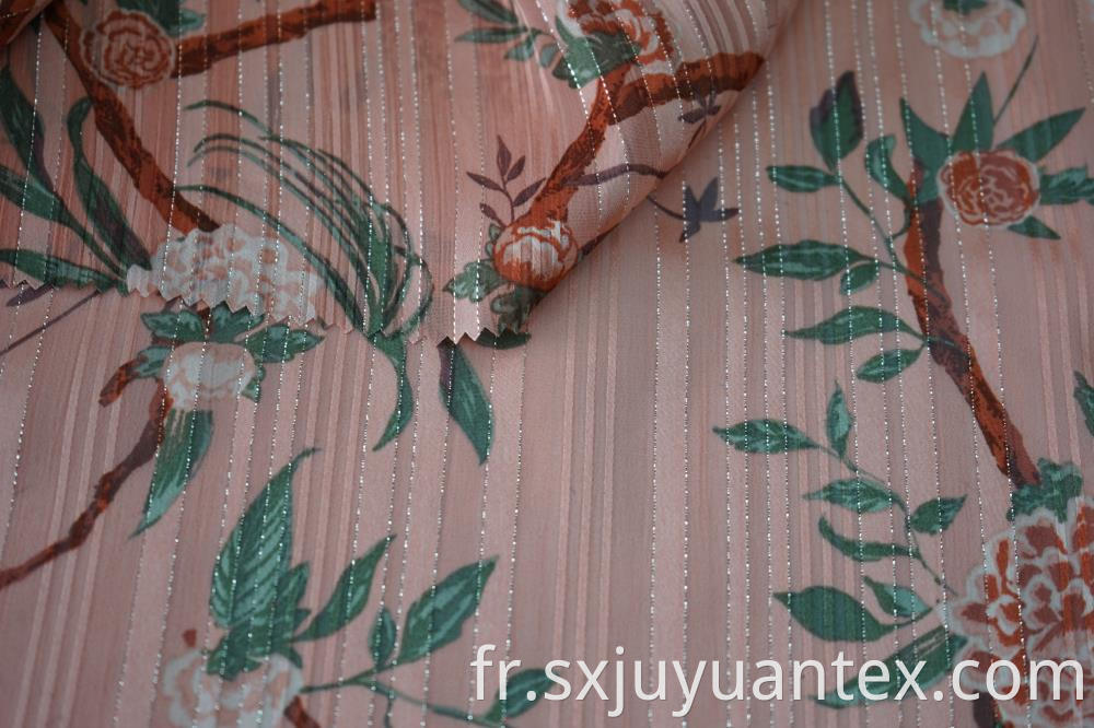 Polyester Silver Lurex Stripe Dobby Fabric